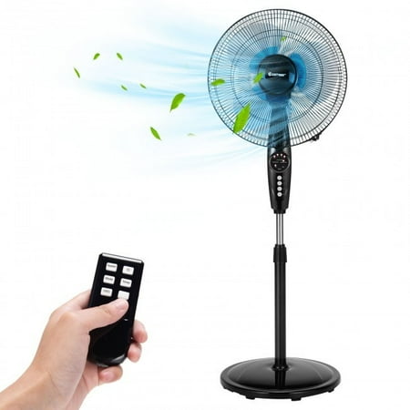 

LHCER 16 Inches Adjustable Height Fan with Quiet Oscillating Stand for Home and Office
