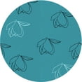 thumbnail image 1 of Ahgly Company Machine Washable Indoor Round Transitional Dark Cyan Green Area Rugs, 5' Round, 1 of 7