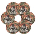 thumbnail image 3 of BZSMCE 6Pcs Drink Coasters With Holder 3.94Inch Christmas Painting Of Classical Plaid Print Creative Coil Coaster for Drinks Set, 3 of 7