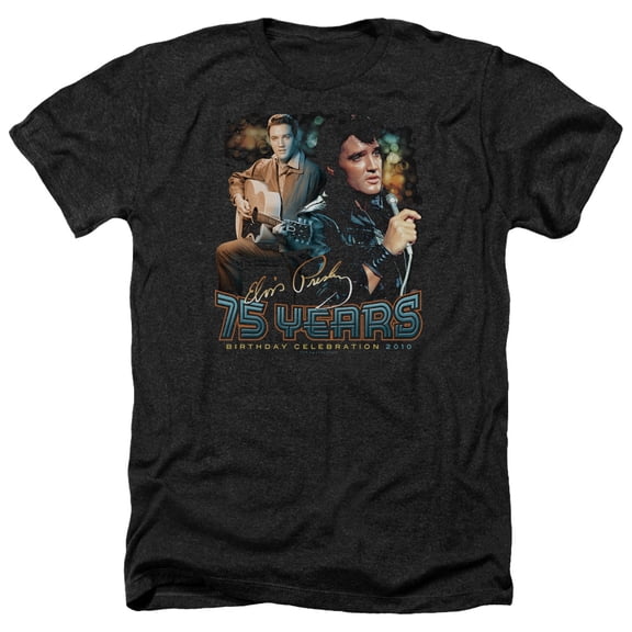 Elvis Presley - 75 Years - Heather Short Sleeve Shirt - Small