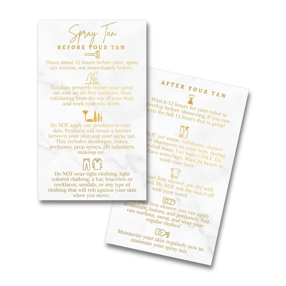 Tarjetas de Instrucciones Lashicorn para Spray Tan 2 x 3,5"