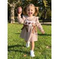 thumbnail image 3 of RUINIXCW Kids Toddler Baby Girl Football Dress Outfit Infant Baby Girl Fall Gingham Plaid Dress Clothes Rugby Embroidery Long Sleeve A-line Dress, 3 of 9