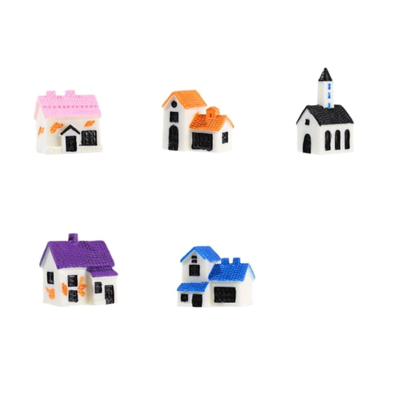 Miniature House, Creative European Modern Small Villa for Sand Table Landscaping, DIY Miniature Ornaments for Diorama, Desktop Shelf Decor Miniature Village Accessories