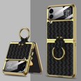 thumbnail image 6 of for Z Flip4 5G 2022 case 360°with Ring Luxury Electroplated PU Leather Cover Compatible with Samsung Galaxy Z Flip 4 5G Case Built-in Screen Protector Camera Phone Case (Black), 6 of 6