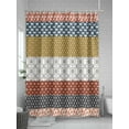 thumbnail image 5 of Shower Curtain Brown Red Bohemian Bathroom Curtains with Hooks, Waterproof Fabric Tribal Geometric Stripes Bath Shower Curtains Set for Bathroom Bathtubs Decor 36x72 Inch, 5 of 8