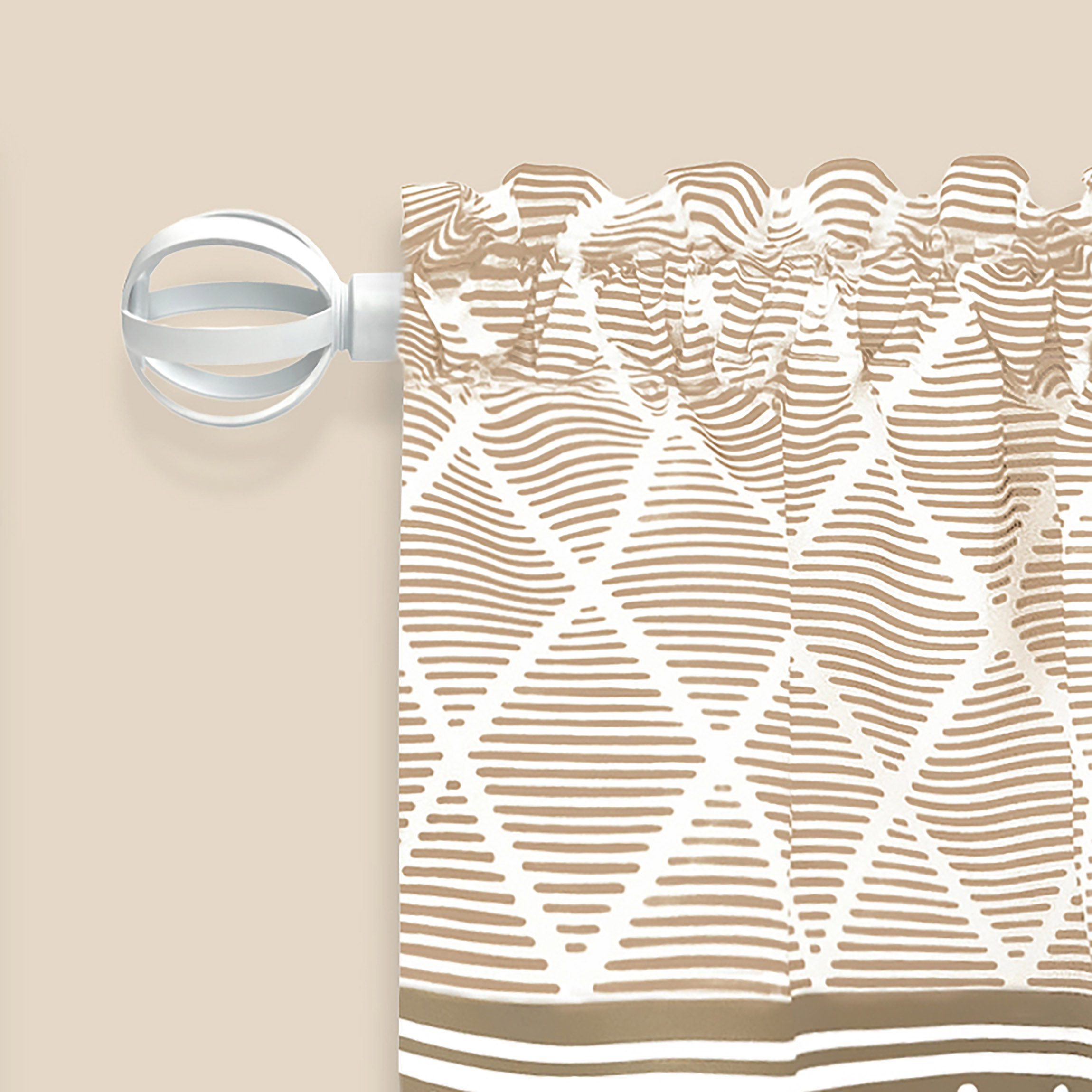 Achim Buono II Halo White Decorative Rod & Finial - Trendy 66 in x 120 in