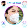 thumbnail image 4 of Mascarilla Desechable de 3 capas Máscara de Polvo para Adultos Transpirable Color Blanco (10 Piezas) Lutema M93I, 4 of 6