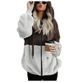 thumbnail image 2 of Women Solid Color Coat Button Down Overcoat Windproof Outer Coat Long Sleeve Cardigan Fluffy Jacket Warm Winter Overcoat, 2 of 6
