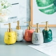 thumbnail image 4 of Ceramic Hand Soap Dispenser, Bathroom Countertop Lotion Dispensers with Pump, Refillable Liquid Dispenser Leak-Proof Shampoo Dispenser for Bathroom/Kitchen/Hotel/Office (10.1Oz Yellow), 4 of 6