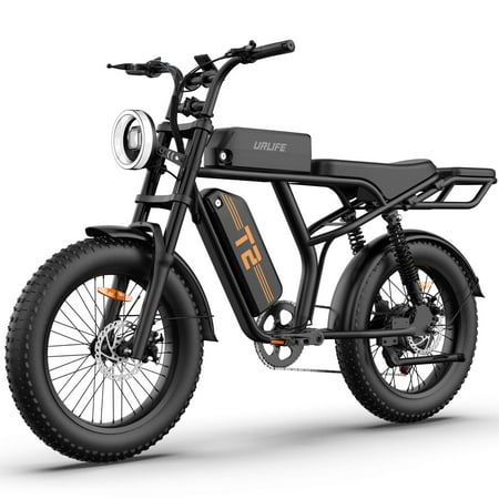 Electric Bike for Adults 20", 750W Peak Motor, 48V 15.4Ah Removable Battery, Max 100Miles Electric Motorcycle, Fat Tire Ebike, Shamano 7-Speed E-Bike With Rear Shelf, UL2849