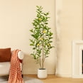 thumbnail image 5 of 6ft Artificial Lemon Tree with Oval White Pot, Realistic Looking Foliage - Perfect for Home or Office Decor!, 5 of 8