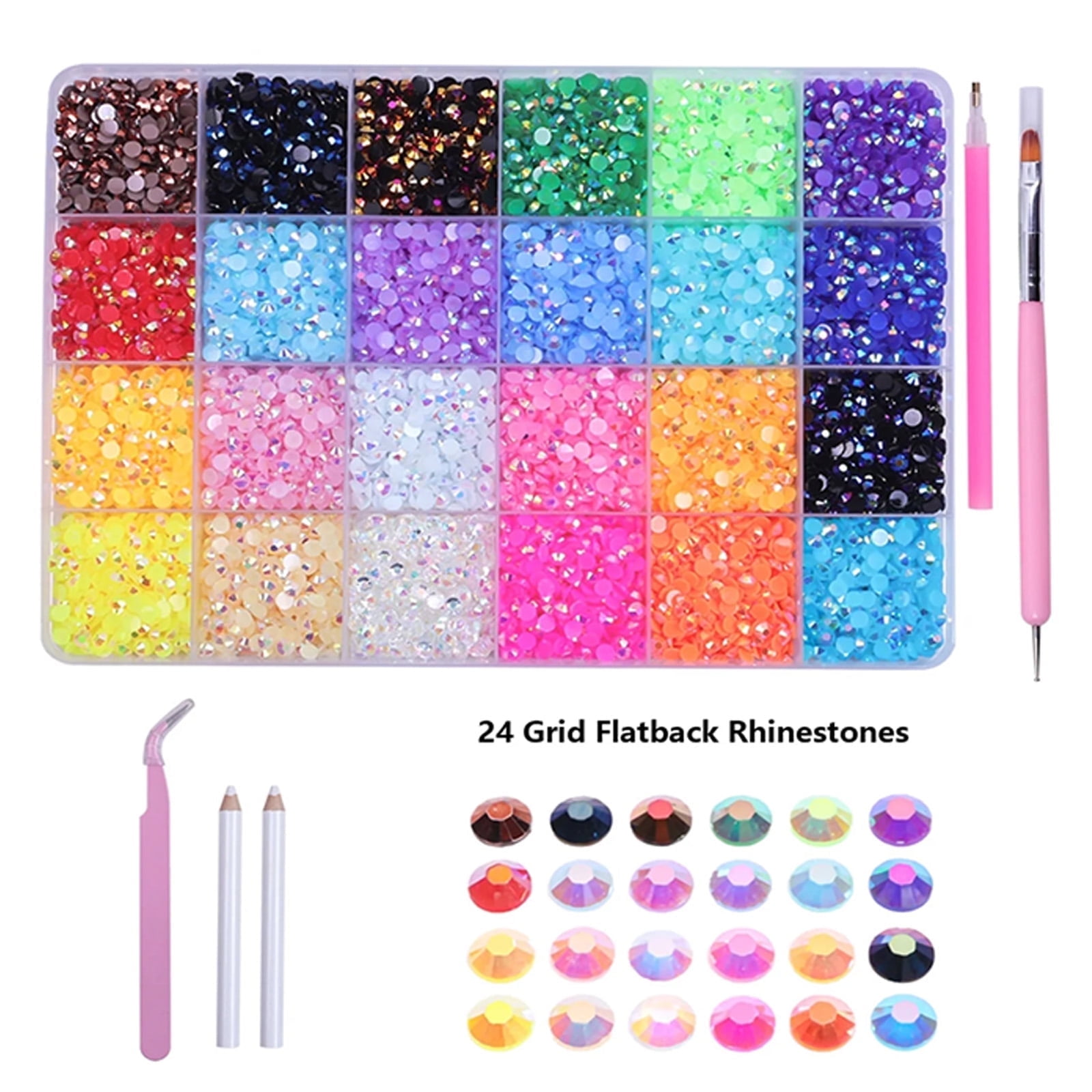 15200Pcs Resin Jelly Rhinestones for Crafting Bedazzling, Multicolor 4mm Flatback Gems for Crafts Clothes Tumblers Shoes Nails, Flat Back Mixed Color Bulk Bedazzler Kit Jewels Gifts for Her