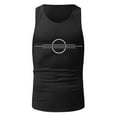 thumbnail image 2 of adviicd Men Tops Tank Top Men Men Summer Striped Casual Beach Top Shirt Elegant Sports Sleeveless Beach Shirt Top Loose Tank Top Mens Solid Tank Black L, 2 of 4
