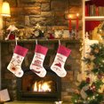 thumbnail image 2 of 3 piezas de medias navideñas de lino bordadas medias navideñas adornos navideños medias colgantes navideños bolsas de regalo JAMW Sencillez, 2 of 5
