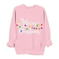 thumbnail image 2 of Sakmal Womens Sweatshirts Christmas Pink Crew Neck Tops Holiday Merry Christmas Sweatshirt for Women, 2 of 6