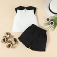thumbnail image 6 of Bobifish Toddler Girls Outfit Sets Sleeveless Bowknot Vest Ruffle Hem Shorts Outfits Holiday Vacation Children Girls Sets, 6 of 8