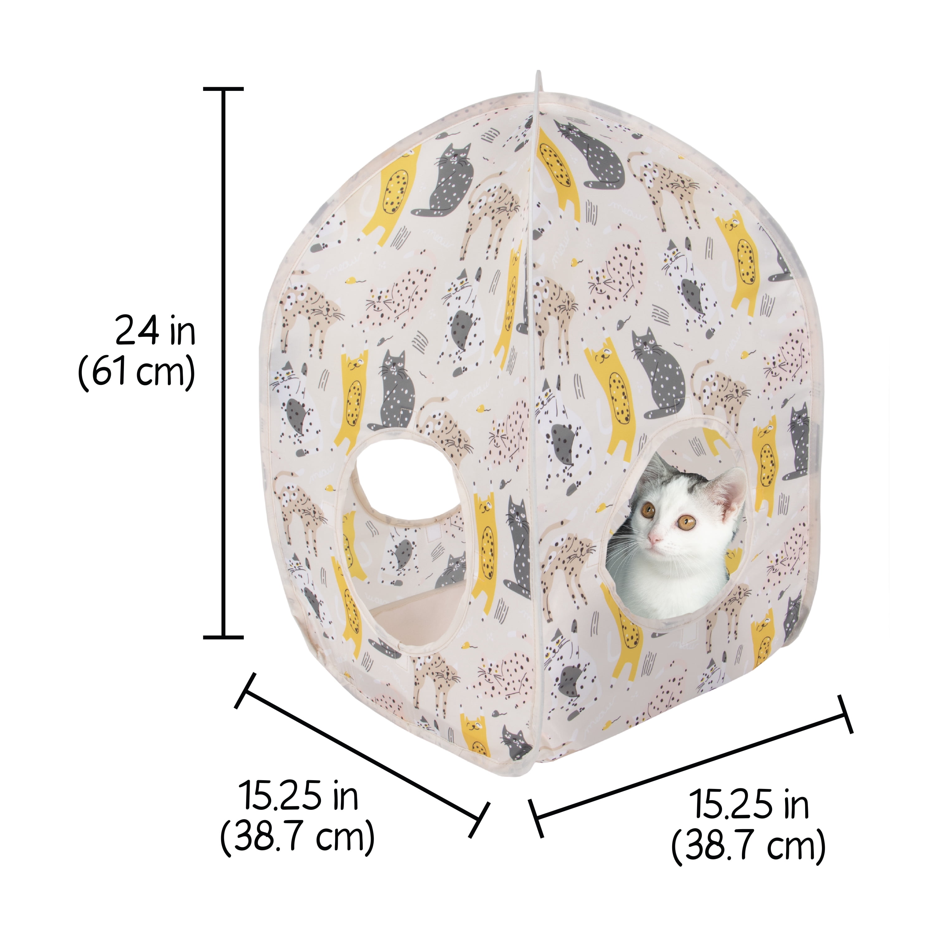 Kitty City Pink Cat Print Cat Play House and Condo