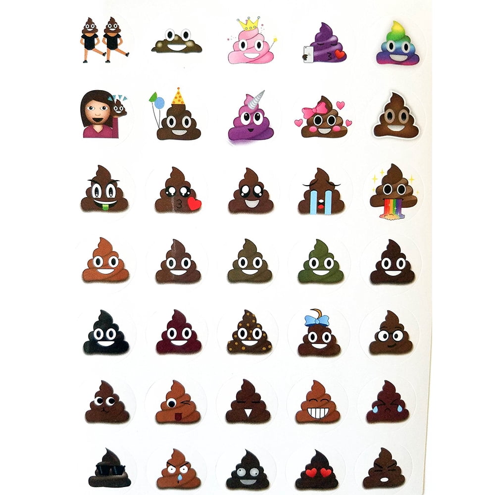 poop emoji sticker sheet party favor 24 pack 840 stickers