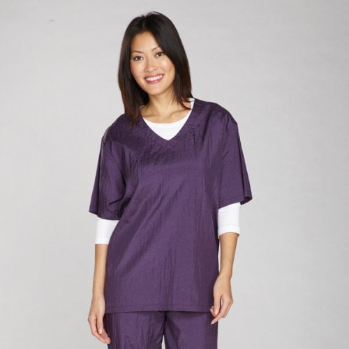 MPPTP Plum V -Neck Smock Barbers Stylists & Groomers Resists Water Stain Short Sleeve (Small)