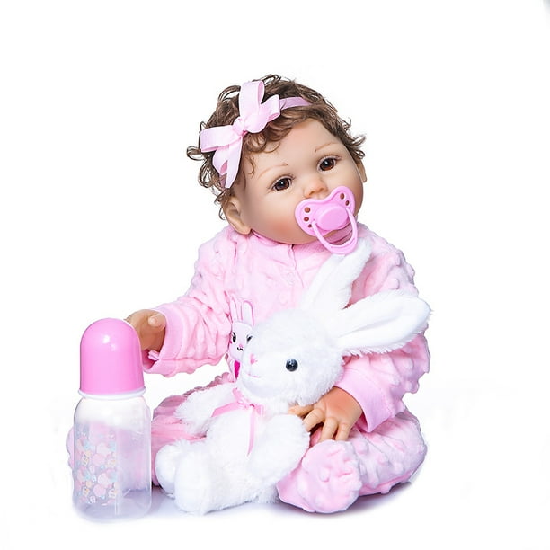 Yosicl Realistic Reborn Baby Dolls Girls Soft Vinyl Silicone Baby Doll 18.5 Inches Baby Reborn Dolls Handmade Real Baby Doll Alive Eyes Opened