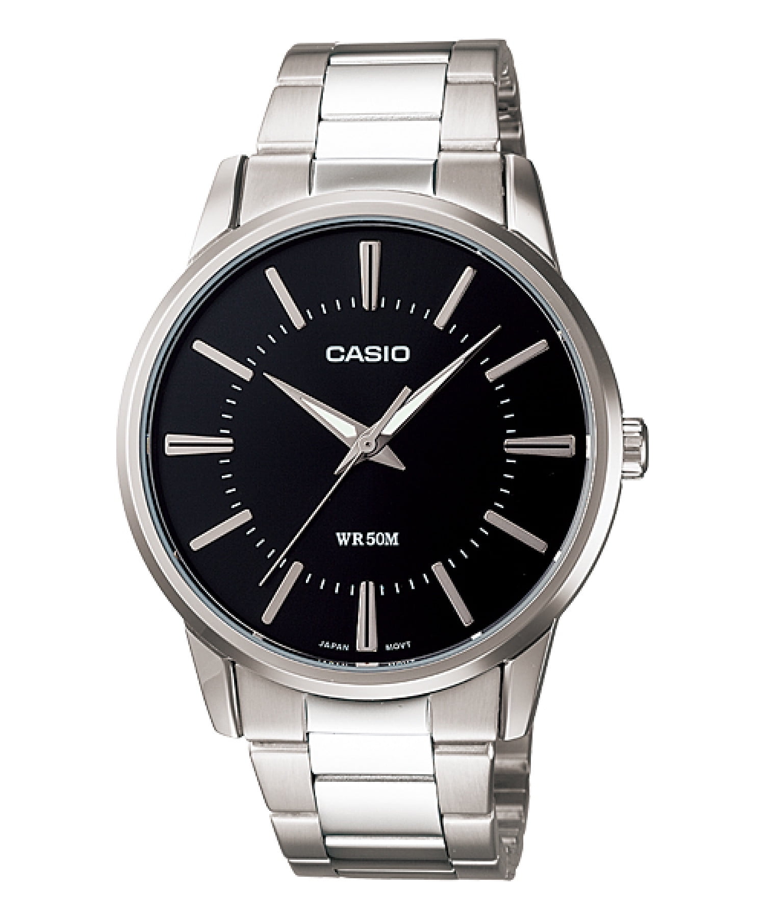 casio silver chain watch
