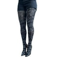 thumbnail image 2 of Black Opaque Tights Musical Notes for women S/M, 2 of 4