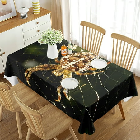 

Spider Tablecloth Scary Wildlife Spider Unique r Rectangular Tablecloth for Kitchen Dining Room Get Together Banquet r