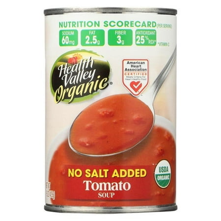 - Health Valley Organic Soup - Tomato, No Salt Added - Pack of 12 - 15 Oz.
