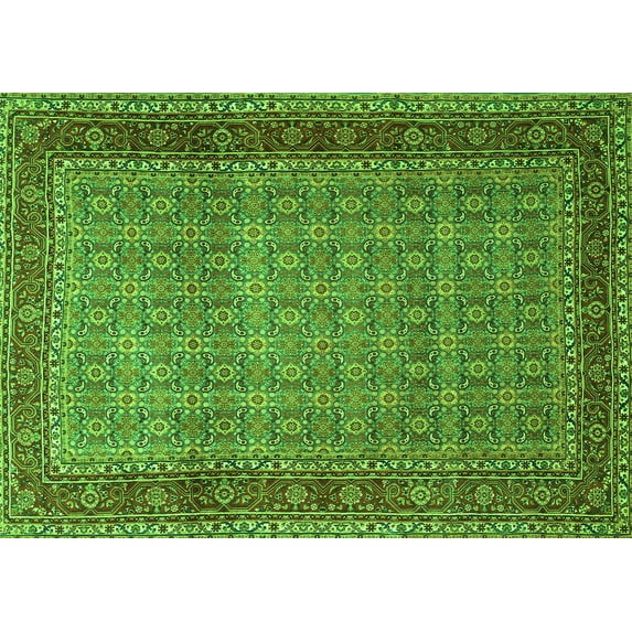 Ahgly Company Indoor Rectangle Persian Green Traditional Area Rugs, 8' x 12'