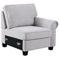 thumbnail image 7 of Devion Furniture Polyester Fabric U-Shaped Sectional Sofa in Light Gray, 7 of 7