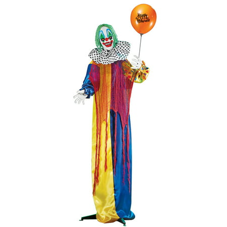 Animated Creepy Clown Life Size Halloween Décor, Outdoor or Indoor, Motion-Activated Sound