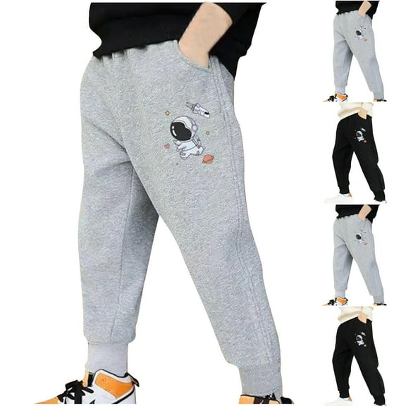 Bovxnpu Fall Winter Boys Girls Pants, Boys Sweatpants Jogger Pants Active Pants, Child's Solid Color Boys And Girls Wearing Pants Outside Long Pants Cute Pants Sweatpants