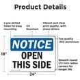 thumbnail image 2 of (2 Pack) Open This Side OSHA Notice Sign 24 Inch X 18 Inch Indoor / Outdoor Rust-Free Aluminum Metal Signs for Workplace, Workshop, and Construction Site, Made in the USA, 2 of 8