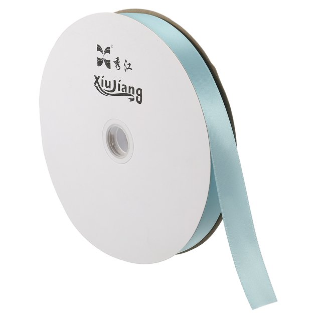 Unique Bargains 0.79' x 100 Yards Double Face Decorate Crafts Roll Satin Ribbon Sea Blue