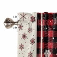 thumbnail image 5 of Christmas Snowflake Kitchen Curtains and Valances Set, Red Beige Buffalo Plaid Winter Snow Rod Pocket Window Valance 18 Inch Window Curtain Panels for Living Room Bedroom Laundry, 27.5x24in, 3 Pieces, 5 of 7