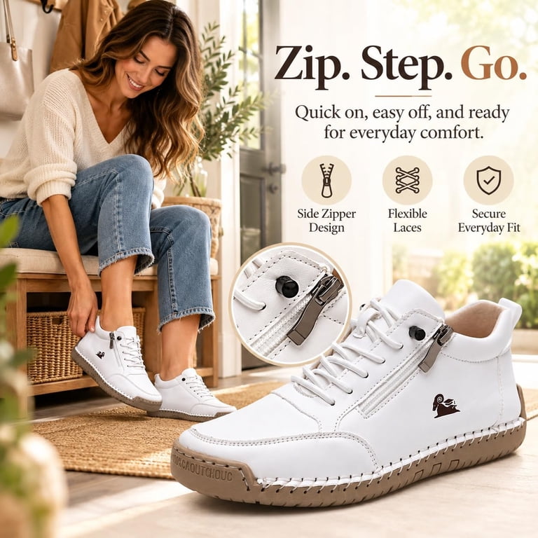 2027 New Unisex Comfortable Orthopedic Zipper Sneakers, Wide Toe ...