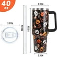 thumbnail image 5 of 40 oz Ghost Face Tumbler - Stainless Steel Insulated Halloween Cup, Leak Proof Coffee Mug & Water Bottle for Fall Thanksgiving - Halloween Decor Gift for Women (1 PCS), 5 of 6
