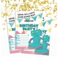 thumbnail image 2 of Darling Souvenir White Birthday Invitation Card 28 Pcs Fill or Write In Blank Invites Printable Party Supplies 5 x 7 Inches, 2 of 5
