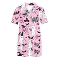 thumbnail image 4 of XIYON Halloween Pajamas Set for Women Ghost Print Short Sleeve Sleepwear Soft Button Down Loungewear Two-Piece Pjs Sets for Holiday Party, 4 of 7