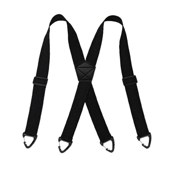 Suspenders With Hooks, Adjustable Elastic X-Back 4 Non-Slip Clip Suspenders, Heavy Duty Waist Support for Men Daily Work and Casual Wear