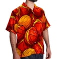 thumbnail image 2 of Basketball Men's Short Sleeve Spread Collar Hawaiian Shirts, Casual Printed Button Down Summer Beach Tops, Unisex Men's Shirts, 2 of 6