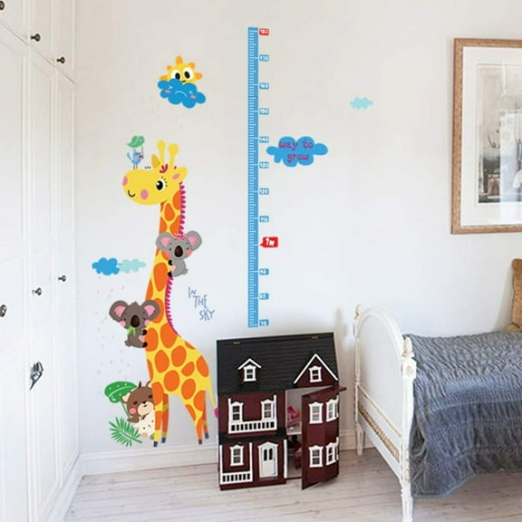 Goowood Height Chart for Kids Giraffe Growth Chart for Wall Removable PVC Height Measurement for Kids Baby Nursery Room Bedroom Decor