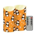 thumbnail image 2 of Cute Penguin Pattern Flameless Candles 2 PCS with Remote Realistic Moving Flame LED Tapered Pillar Set for Home Decor, 2 of 7