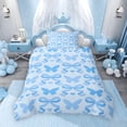 thumbnail image 2 of Erosebridal Cute Blue Twin Bedding for Girls, Butterfly Bow-Tie Duvet Cover Set, Colorful Stars Reversible, 1 Duvet Cover and 1 Pillowcase (No Comforter), 2 of 5