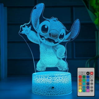 Disney Lilo and Stitch Light- Touch LED Night Light with USB Charging- LED  Nightlight with 6 Light Settings, USB 2.0 and Type C Ports- Lilo and Stitch  Gifts for Girls, Adults and