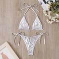 thumbnail image 2 of Glisme Swimsuits For Women New Split Bikini Two Piece Swimsuit Looks Thin Silver Bathing Suits For Beach, 2 of 6