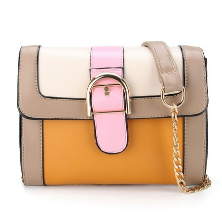 Chain Hobo Handbag Fashion Women Chain Handbags PU Leather Shoulder Bag Messenger Bag Satchel ,Pink color ()