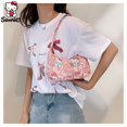 thumbnail image 3 of Bolso de axila de Sanrio para mujer, bolso de maquillaje Kuromi Cinnamoroll, bolso de hombro con melodía de Hello Kitty, lindo bolso de mano, bolso de mano, regalos de cumpleaños para niña, 3 of 5