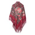 thumbnail image 2 of Wancir Women's Shawl Oversized Scarf Wrap Russian Babushka Traditional Retro Ukraine Printed tassels Square Scarfs, 2 of 3