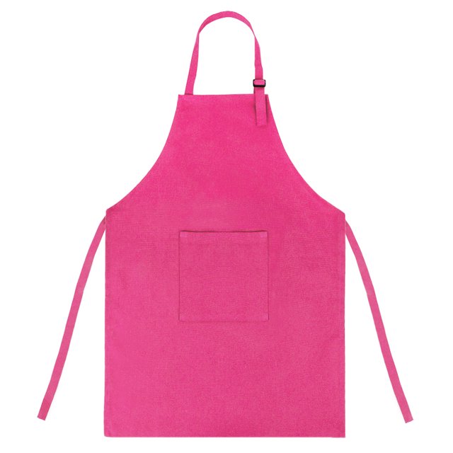 TOPTIE Colorful Cotton Canvas Kid's Aprons with Pocket, Artist Apron & Chef Apron (Hot Pink, 21"L x 13"W)